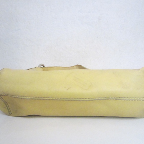 Nine West Small Yellow Hand Bag Buckle Strap Zipper Closure Silver Hardware - Picture 6 of 13